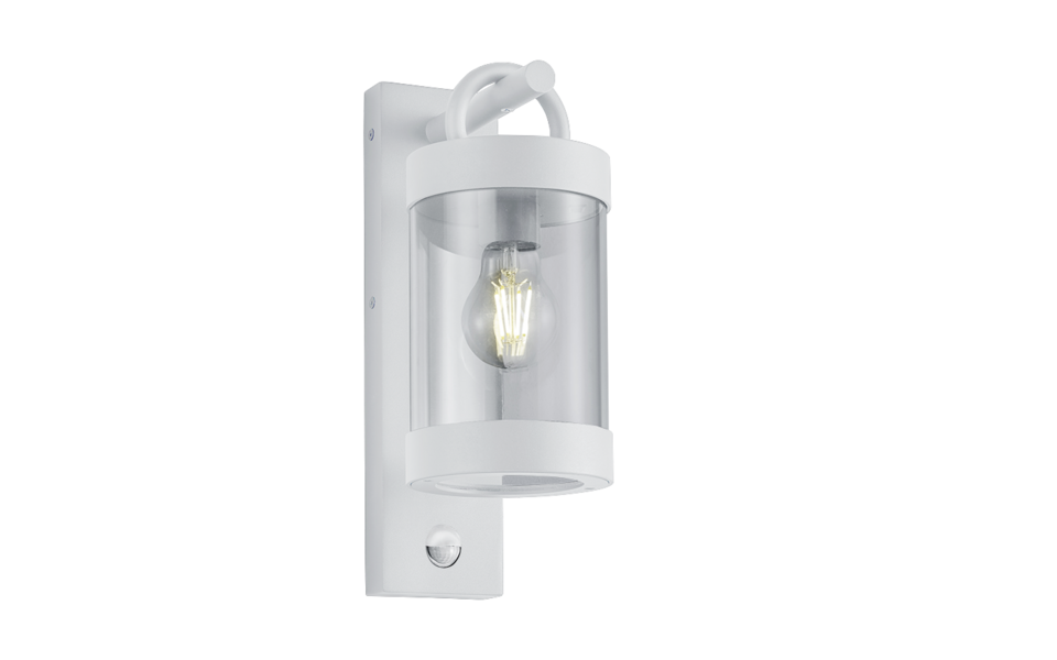 Trio Lighting Trio SAMBESI wandlamp | E27 Fitting | wit mat met transparant | 12,5 x 33 cm | IP44 | excl. 1x E27 | max. 28W