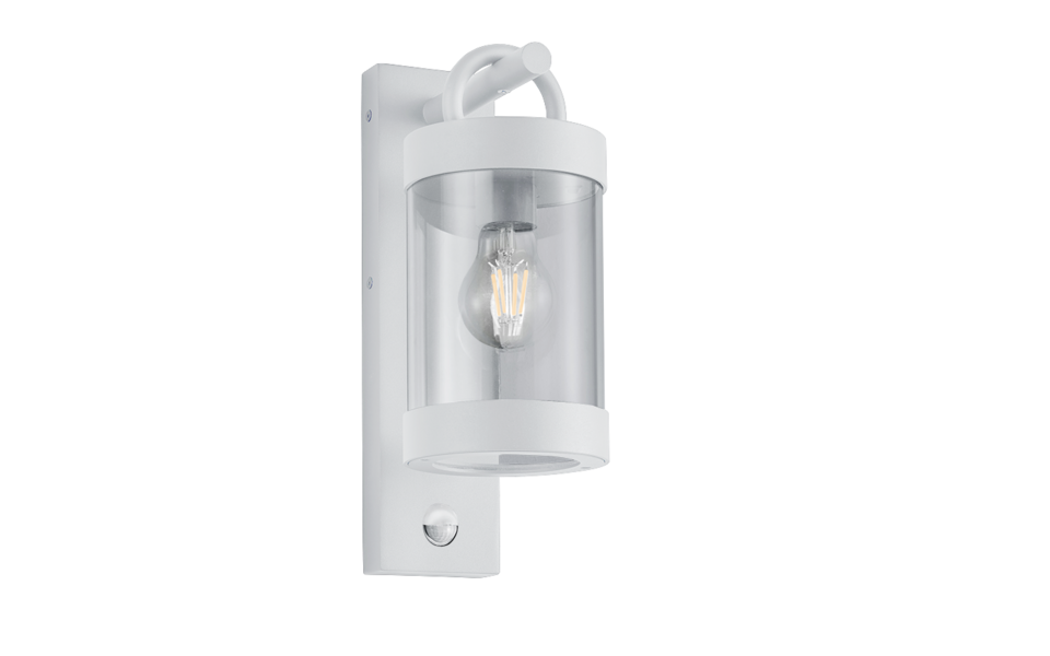 Trio Lighting Trio SAMBESI wandlamp | E27 Fitting | wit mat met transparant | 12,5 x 33 cm | IP44 | excl. 1x E27 | max. 28W