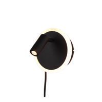 Trio JORDAN LED wall light | black | Ø 15 cm | IP20 Trio JORDAN LED wall light | black | Ø 15 cm | IP20