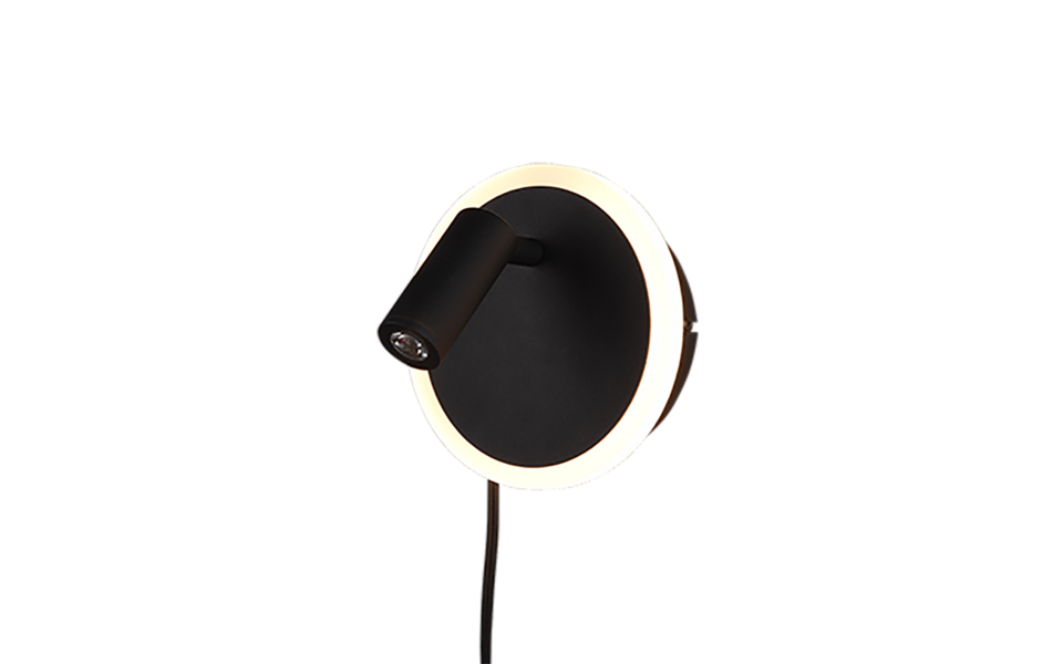 Trio Lighting Trio JORDAN LED wall light | 1x 5W 550 lm 3000K | black | Ø 15 cm | IP20 Trio Lighting Trio JORDAN LED wall light | 1x 5W 550 lm 3000K | black | Ø 15 cm | IP20