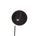 Trio Lighting Trio JORDAN LED wall light | 1x 5W 550 lm 3000K | black | Ø 15 cm | IP20