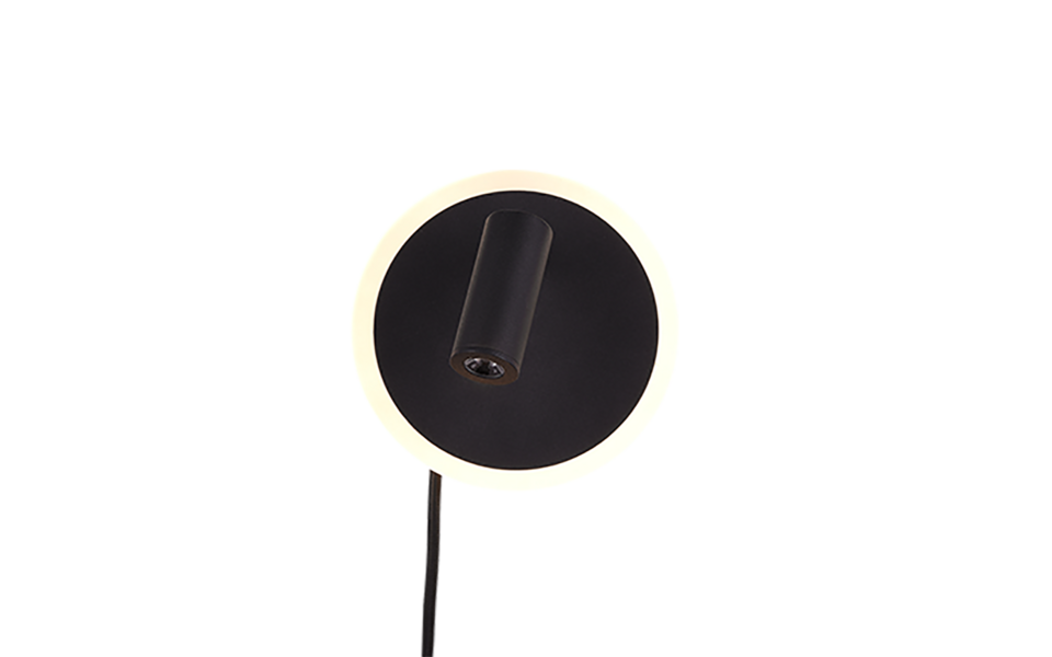 Trio Lighting Trio JORDAN LED wall light | 1x 5W 550 lm 3000K | black | Ø 15 cm | IP20 Trio Lighting Trio JORDAN LED wall light | 1x 5W 550 lm 3000K | black | Ø 15 cm | IP20