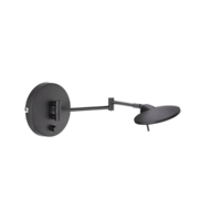 Trio KAZAN LED wall light | black | Ø 14 cm | IP20