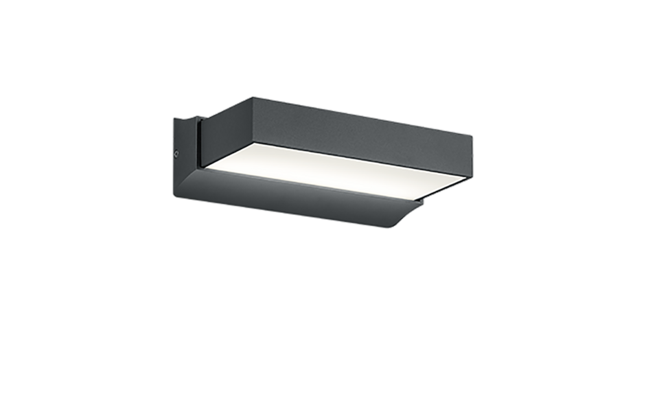 Trio Lighting Trio CUANDO wandlamp | LED | antraciet met wit | 23,2 x 13,5 cm | IP65 | 1x 11W | 1400 lm | 3000K | niet dimbaar
