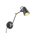 Trio Lighting Trio EDWARD wall light | 1x E14 max 40W | black | IP20 | 25 cm