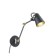 Trio EDWARD wall light | E14 | black | IP20