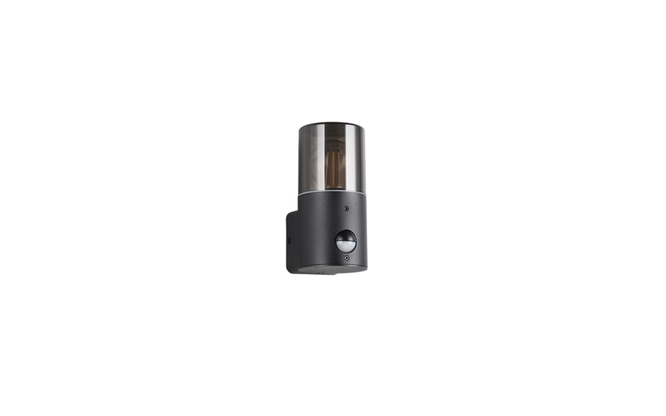 Trio Lighting Trio HOOSIC wandlamp | E27 Fitting | mat zwart met zwart | 8,5 x 17,5 cm | IP44 | excl. 1x E27 | max. 28W