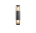Trio Lighting Trio HOOSIC wandlamp | E27 Fitting | mat zwart met zwart | 8,5 x 33 cm | IP44 | excl. 2x E27 | max. 28W
