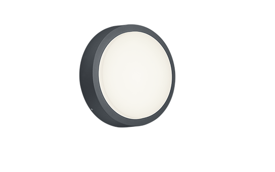 Trio Lighting Trio BREG wandlamp | LED | antraciet | Ø 20 cm | IP54 | 1x 8,5W | 850 lm | 3000K Trio Lighting Trio BREG wandlamp | LED | antraciet | Ø 20 cm | IP54 | 1x 8,5W | 850 lm | 3000K