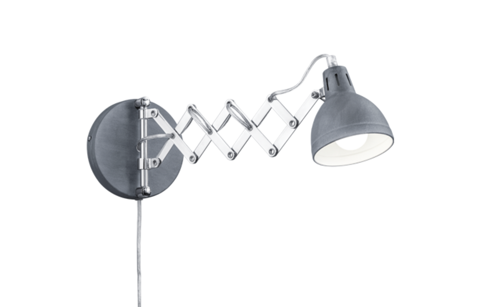 Trio Lighting Trio SCISSOR wandlamp | E14 Fitting | beton kleur | Ø 15 cm | IP20 | excl. 1x E14 | max. 28W Trio Lighting Trio SCISSOR wandlamp | E14 Fitting | beton kleur | Ø 15 cm | IP20 | excl. 1x E14 | max. 28W
