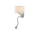Trio Lighting Trio HOTEL wandlamp | LED | E14 Fitting | nikkel mat met wit | 20 x 23,5 cm | IP20 | excl. 1x E14 | 1x 3,1W | 310 lm | 3000K