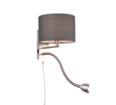 Trio Lighting Trio HOTEL wandlamp | LED | E14 Fitting | nikkel mat met grijs | 20 x 23,5 cm | IP20 | excl. 1x E14 | 1x 3,1W | 310 lm | 3000K