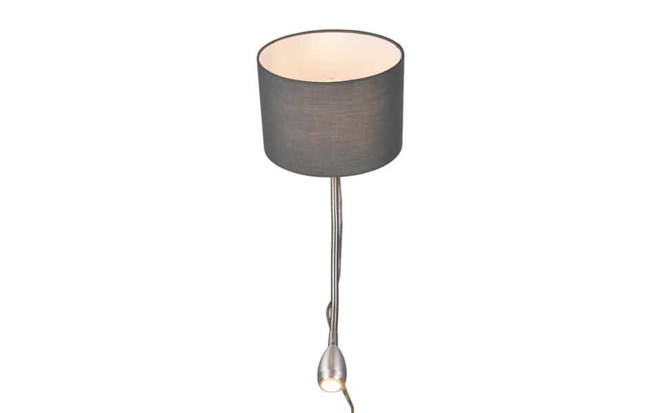 Trio Lighting Trio HOTEL wandlamp | LED | E14 Fitting | nikkel mat met grijs | 20 x 23,5 cm | IP20 | excl. 1x E14 | 1x 3,1W | 310 lm | 3000K