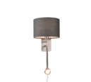 Trio Lighting Trio HOTEL wandlamp | LED | E14 Fitting | nikkel mat met grijs | 20 x 23,5 cm | IP20 | excl. 1x E14 | 1x 3,1W | 310 lm | 3000K