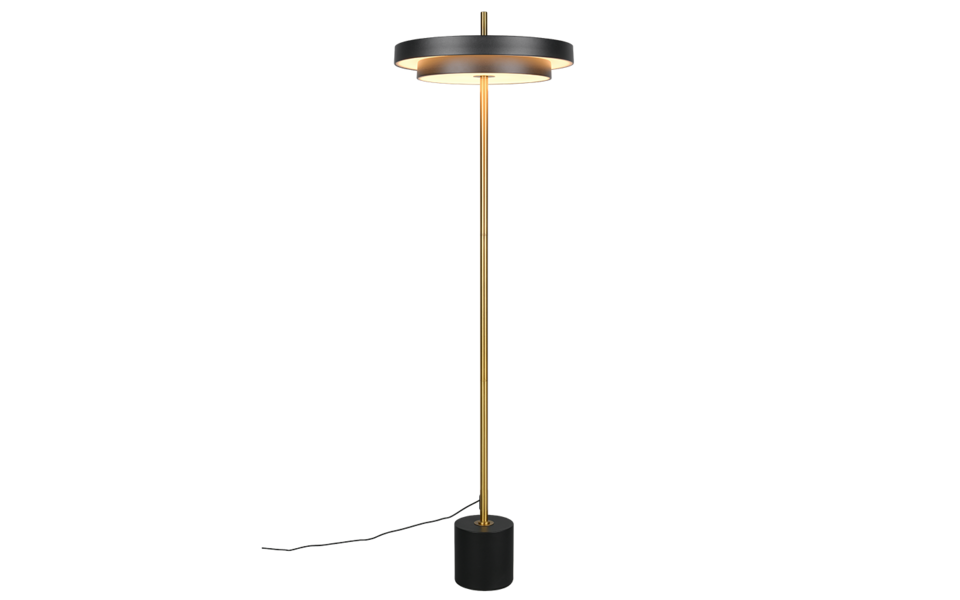 Trio Lighting Trio KEATON vloerlamp | LED | zwart met goud | Ø 40 cm | IP20 | 1x 21W | 2400 lm | 2300+3000+4000K | dimbaar