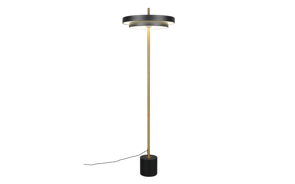 Trio Lighting Trio KEATON floor lamp | 21W | black with gold | Ø 40 cm | IP20 | 138 cm Trio Lighting Trio KEATON floor lamp | 21W | black with gold | Ø 40 cm | IP20 | 138 cm