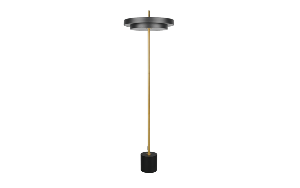Trio Lighting Trio KEATON vloerlamp | LED | zwart met goud | Ø 40 cm | IP20 | 1x 21W | 2400 lm | 2300+3000+4000K | dimbaar