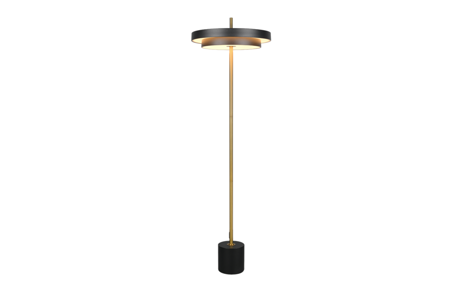 Trio Lighting Trio KEATON floor lamp | 21W | black with gold | Ø 40 cm | IP20 | 138 cm Trio Lighting Trio KEATON floor lamp | 21W | black with gold | Ø 40 cm | IP20 | 138 cm