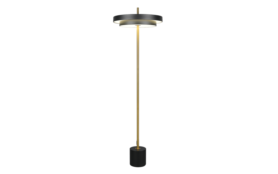 Trio Lighting Trio KEATON vloerlamp | LED | zwart met goud | Ø 40 cm | IP20 | 1x 21W | 2400 lm | 2300+3000+4000K | dimbaar
