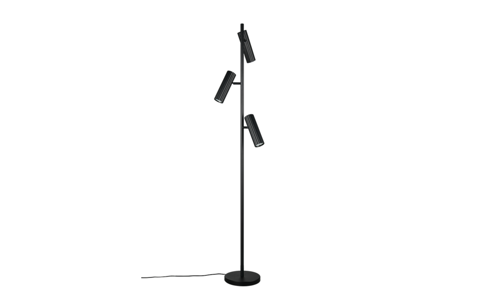 Trio Lighting Trio SOKA vloerlamp | GU10 Fitting | mat zwart | Ø 37 cm | IP20 | excl. 3x GU10 | max. 10W