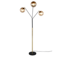 Trio Lighting Trio PAXTON vloerlamp | E27 Fitting | zwart met goud met amber | Ø 30 cm | IP20 | excl. 3x E27 | max. 10W