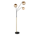 Trio Lighting Trio PAXTON floor lamp | 3x E27 max 40W | black with gold | IP20 | 200 cm