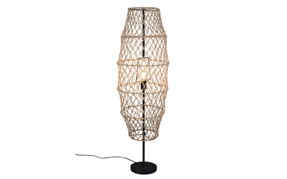 Trio Lighting Trio HIVE vloerlamp | E27 Fitting | mat zwart met natuurlijke afwerking | Ø 38 cm | IP20 | excl. 1x E27 | max. 60W Trio Lighting Trio HIVE vloerlamp | E27 Fitting | mat zwart met natuurlijke afwerking | Ø 38 cm | IP20 | excl. 1x E27 | max. 60W