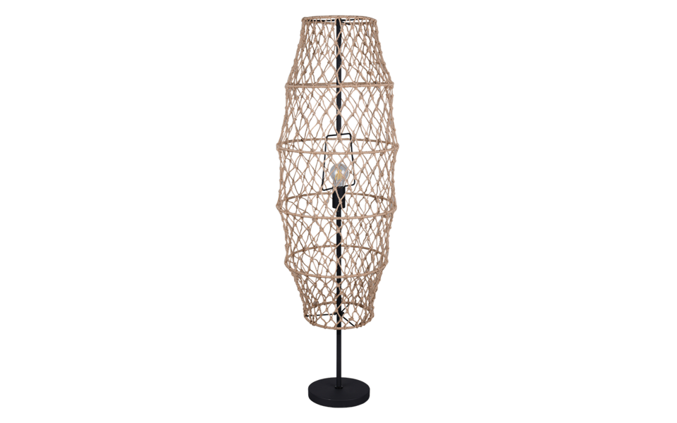 Trio Lighting Trio HIVE vloerlamp | E27 Fitting | mat zwart met natuurlijke afwerking | Ø 38 cm | IP20 | excl. 1x E27 | max. 60W Trio Lighting Trio HIVE vloerlamp | E27 Fitting | mat zwart met natuurlijke afwerking | Ø 38 cm | IP20 | excl. 1x E27 | max. 60W