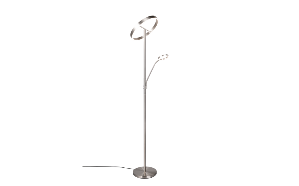 Trio Lighting Trio WILLIS vloerlamp | LED | nikkel mat | Ø 40 cm | IP20 | 39W,5,5W | 4600 lm, 1x 550 lm | 2700+3200+4000K | dimbaar Trio Lighting Trio WILLIS vloerlamp | LED | nikkel mat | Ø 40 cm | IP20 | 39W,5,5W | 4600 lm, 1x 550 lm | 2700+3200+4000K | dimbaar