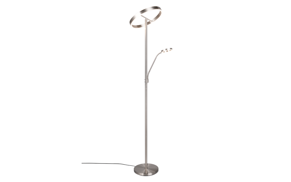 Trio Lighting Trio WILLIS vloerlamp | LED | nikkel mat | Ø 40 cm | IP20 | 39W,5,5W | 4600 lm, 1x 550 lm | 2700+3200+4000K | dimbaar Trio Lighting Trio WILLIS vloerlamp | LED | nikkel mat | Ø 40 cm | IP20 | 39W,5,5W | 4600 lm, 1x 550 lm | 2700+3200+4000K | dimbaar