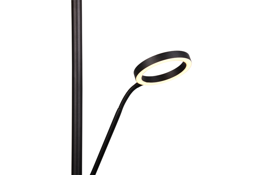 Trio Lighting Trio WILLIS vloerlamp | LED | mat zwart | Ø 40 cm | IP20 | 39W,5,5W | 4600 lm, 1x 550 lm | 2700+3200+4000K | dimbaar Trio Lighting Trio WILLIS vloerlamp | LED | mat zwart | Ø 40 cm | IP20 | 39W,5,5W | 4600 lm, 1x 550 lm | 2700+3200+4000K | dimbaar