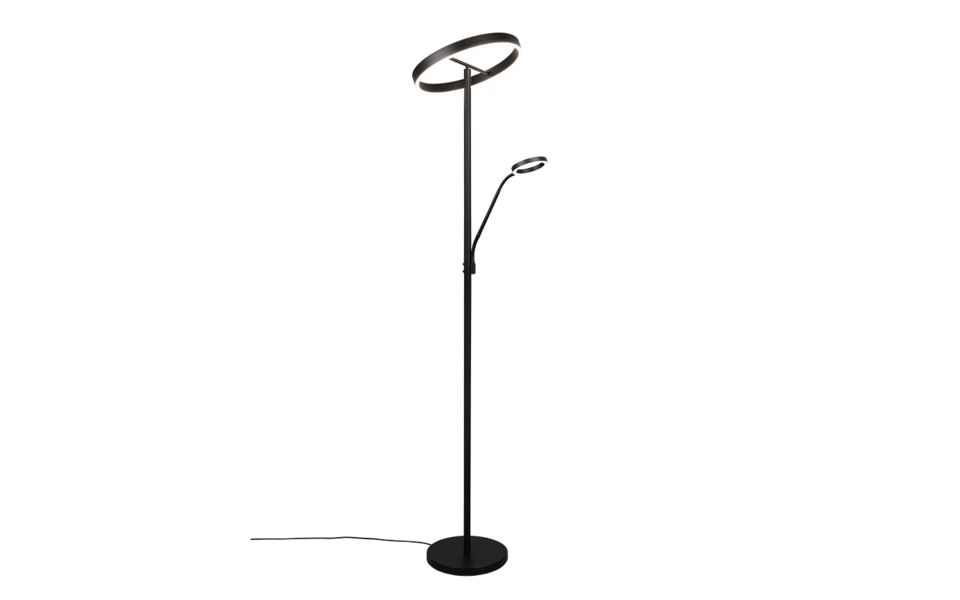 Trio Lighting Trio WILLIS vloerlamp | LED | mat zwart | Ø 40 cm | IP20 | 39W,5,5W | 4600 lm, 1x 550 lm | 2700+3200+4000K | dimbaar Trio Lighting Trio WILLIS vloerlamp | LED | mat zwart | Ø 40 cm | IP20 | 39W,5,5W | 4600 lm, 1x 550 lm | 2700+3200+4000K | dimbaar