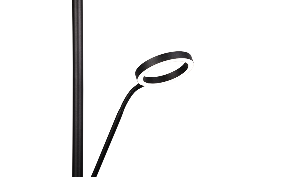 Trio Lighting Trio WILLIS vloerlamp | LED | mat zwart | Ø 40 cm | IP20 | 39W,5,5W | 4600 lm, 1x 550 lm | 2700+3200+4000K | dimbaar Trio Lighting Trio WILLIS vloerlamp | LED | mat zwart | Ø 40 cm | IP20 | 39W,5,5W | 4600 lm, 1x 550 lm | 2700+3200+4000K | dimbaar