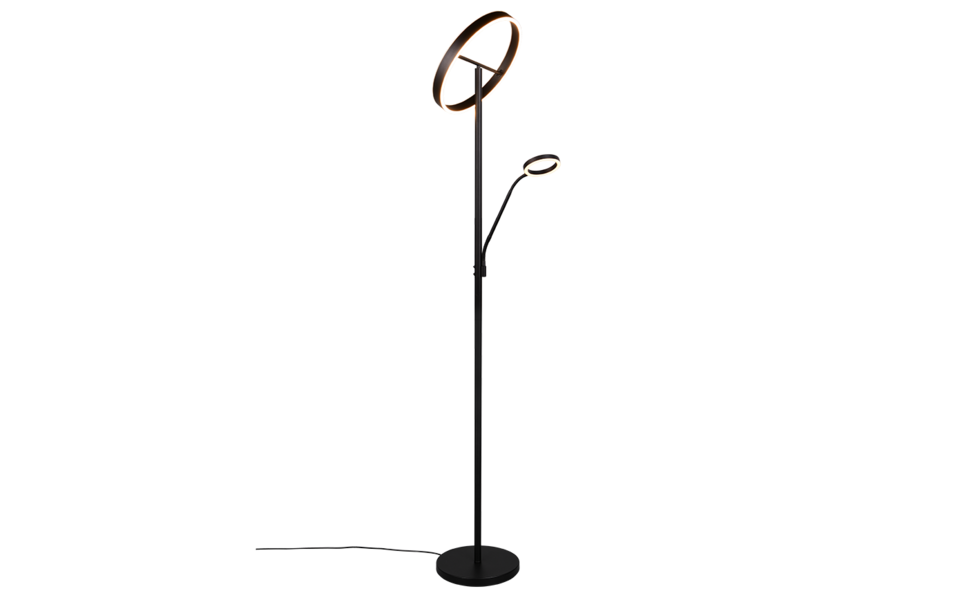 Trio Lighting Trio WILLIS LED floor lamp | 1x 39W 3120 lm 4000K | black | Ø 40 cm | IP20 | 180 cm