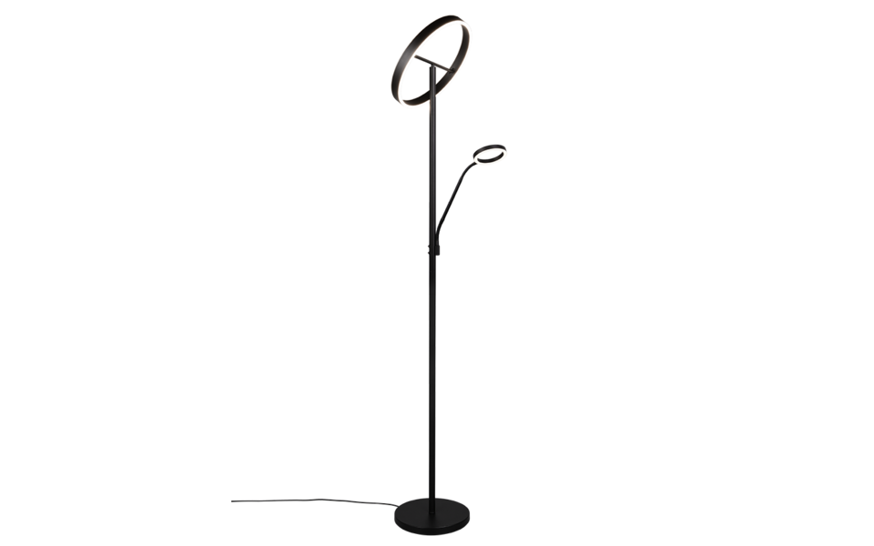 Trio Lighting Trio WILLIS vloerlamp | LED | mat zwart | Ø 40 cm | IP20 | 39W,5,5W | 4600 lm, 1x 550 lm | 2700+3200+4000K | dimbaar Trio Lighting Trio WILLIS vloerlamp | LED | mat zwart | Ø 40 cm | IP20 | 39W,5,5W | 4600 lm, 1x 550 lm | 2700+3200+4000K | dimbaar