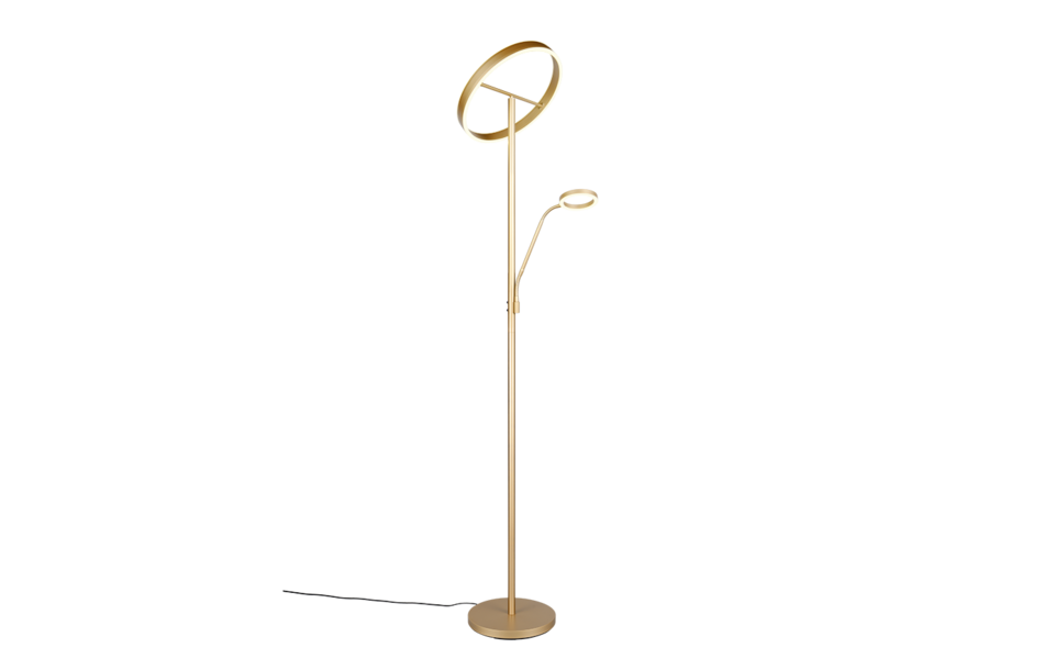 Trio Lighting Trio WILLIS vloerlamp | LED | goudkleurig | Ø 40 cm | IP20 | 39W,5,5W | 4600 lm, 1x 550 lm | 2700+3200+4000K | dimbaar