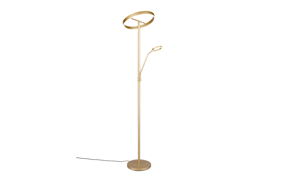 Trio Lighting Trio WILLIS vloerlamp | LED | goudkleurig | Ø 40 cm | IP20 | 39W,5,5W | 4600 lm, 1x 550 lm | 2700+3200+4000K | dimbaar