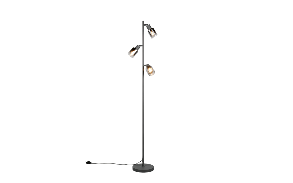 Trio Lighting Trio CADIZ vloerlamp | E14 Fitting | mat zwart met antraciet | Ø 23 cm | IP20 | excl. 3x E14 | max. 10W Trio Lighting Trio CADIZ vloerlamp | E14 Fitting | mat zwart met antraciet | Ø 23 cm | IP20 | excl. 3x E14 | max. 10W