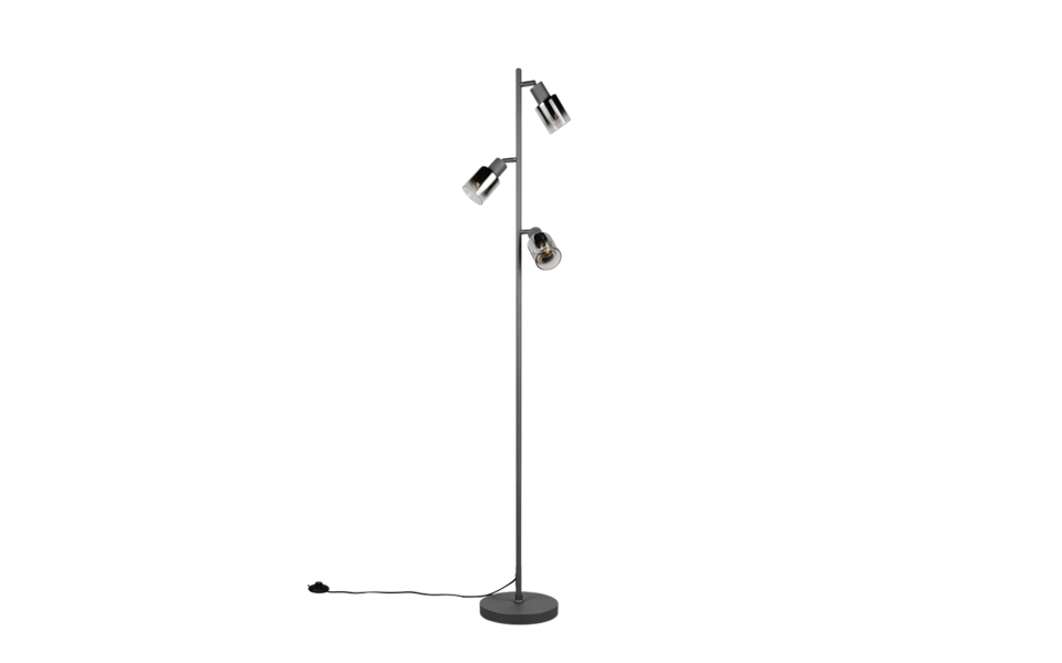 Trio Lighting Trio CADIZ vloerlamp | E14 Fitting | mat zwart met antraciet | Ø 23 cm | IP20 | excl. 3x E14 | max. 10W Trio Lighting Trio CADIZ vloerlamp | E14 Fitting | mat zwart met antraciet | Ø 23 cm | IP20 | excl. 3x E14 | max. 10W
