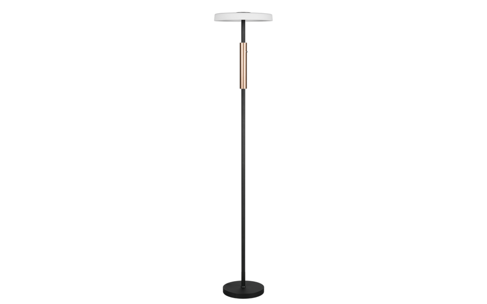 Trio Lighting Trio CELESTE vloerlamp | LED | mat zwart met rookkleur | Ø 33 cm | IP20 | 1x 15W | 1750 lm | 3000K | dimbaar