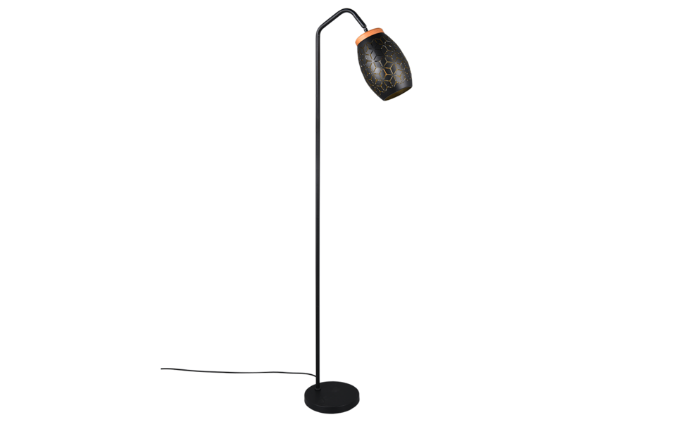 Trio Lighting Trio BIDAR vloerlamp | E27 Fitting | zwart met goud | Ø 22 cm | IP20 | excl. 1x E27 | max. 10W Trio Lighting Trio BIDAR vloerlamp | E27 Fitting | zwart met goud | Ø 22 cm | IP20 | excl. 1x E27 | max. 10W