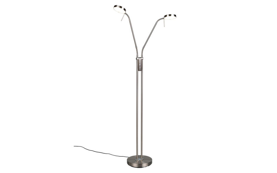 Trio Lighting Trio MONZA vloerlamp | LED | nikkel mat | Ø 25,5 cm | IP20 | 2x 12W | 1400 lm | 2300+3000+4000K | dimbaar