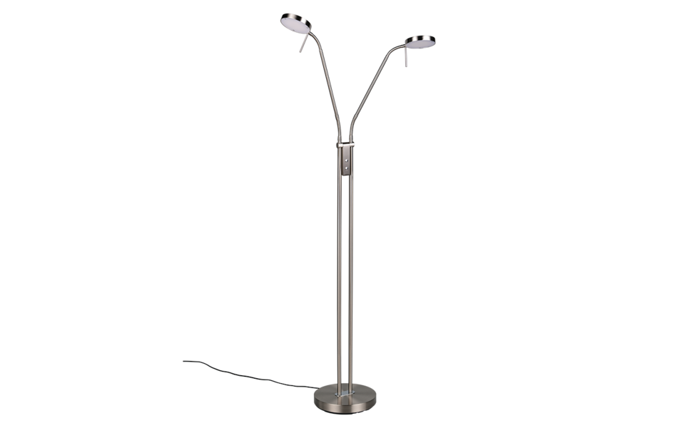 Trio Lighting Trio MONZA vloerlamp | LED | nikkel mat | Ø 25,5 cm | IP20 | 2x 12W | 1400 lm | 2300+3000+4000K | dimbaar