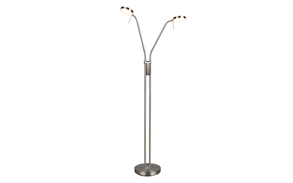 Trio Lighting Trio MONZA vloerlamp | LED | nikkel mat | Ø 25,5 cm | IP20 | 2x 12W | 1400 lm | 2300+3000+4000K | dimbaar