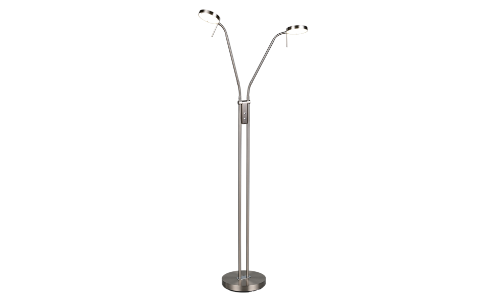 Trio Lighting Trio MONZA vloerlamp | LED | nikkel mat | Ø 25,5 cm | IP20 | 2x 12W | 1400 lm | 2300+3000+4000K | dimbaar