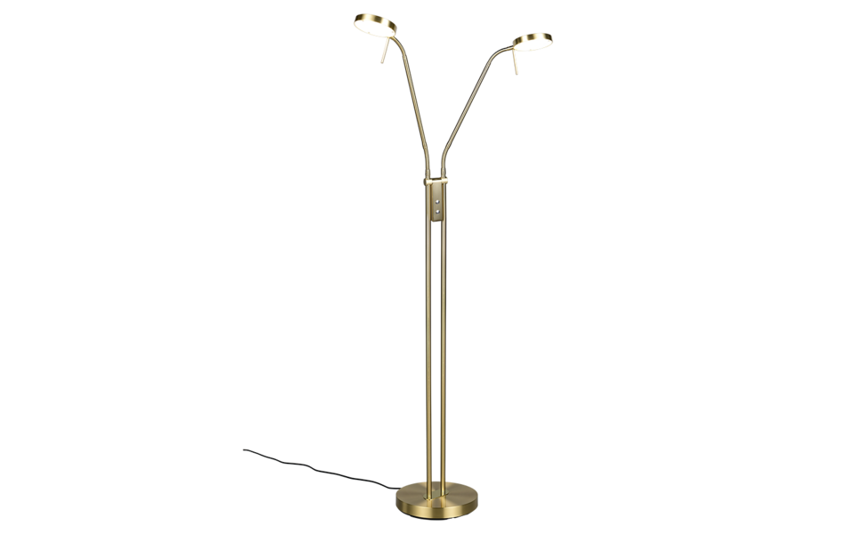 Trio Lighting Trio MONZA vloerlamp | LED | messing mat | Ø 25,5 cm | IP20 | 2x 12W | 1400 lm | 2300+3000+4000K | dimbaar