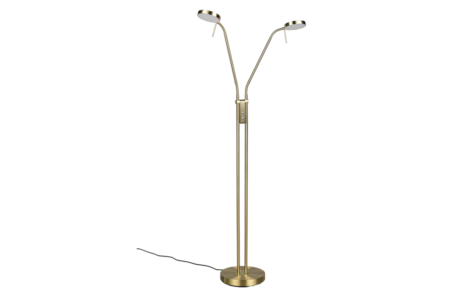Trio Lighting Trio MONZA vloerlamp | LED | messing mat | Ø 25,5 cm | IP20 | 2x 12W | 1400 lm | 2300+3000+4000K | dimbaar