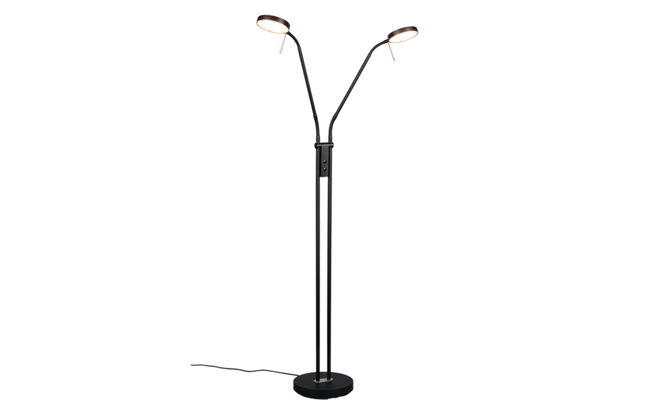 Trio Lighting Trio MONZA vloerlamp | LED | mat zwart | Ø 25,5 cm | IP20 | 2x 12W | 1400 lm | 2300+3000+4000K | dimbaar