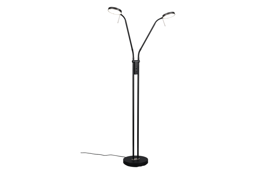 Trio Lighting Trio MONZA vloerlamp | LED | mat zwart | Ø 25,5 cm | IP20 | 2x 12W | 1400 lm | 2300+3000+4000K | dimbaar