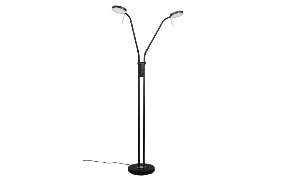 Trio Lighting Trio MONZA vloerlamp | LED | mat zwart | Ø 25,5 cm | IP20 | 2x 12W | 1400 lm | 2300+3000+4000K | dimbaar
